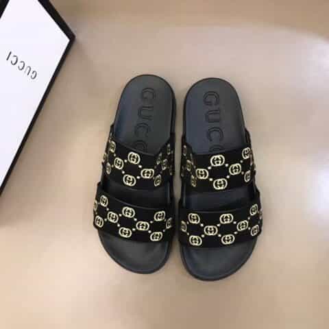 GUCCI古驰 精美电绣工艺高端精品G家新品男士拖鞋