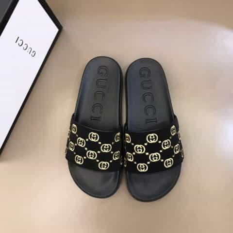GUCCI古驰 精美电绣工艺高端精品G家新品男士拖鞋