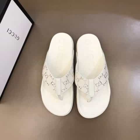 GUCCI古驰 鞋面精美电绣工艺G家新品男士拖鞋