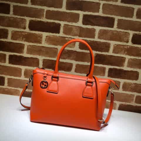 GUCCI古驰女士荔枝纹牛皮中号手提斜挎包449659