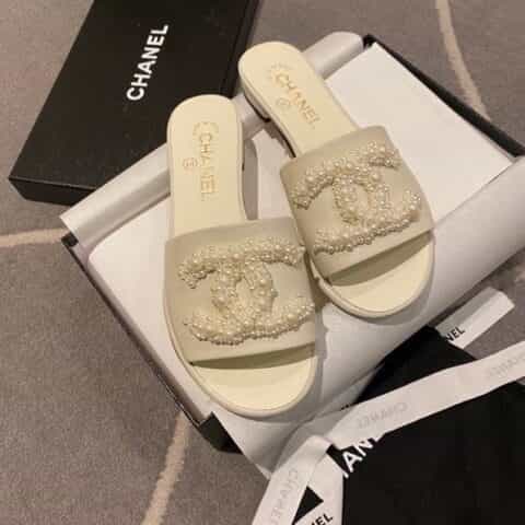 CHANEL香奈儿 2021ss超美珍珠拖串珠拖鞋