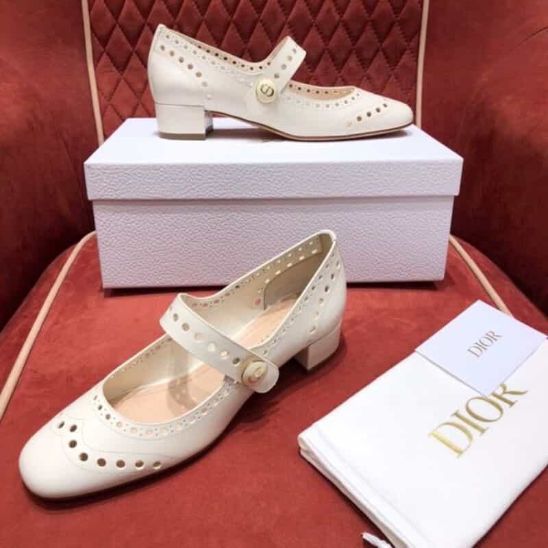 DIOR迪奥 小方头搭配3cm的粗跟玛丽珍娃娃鞋