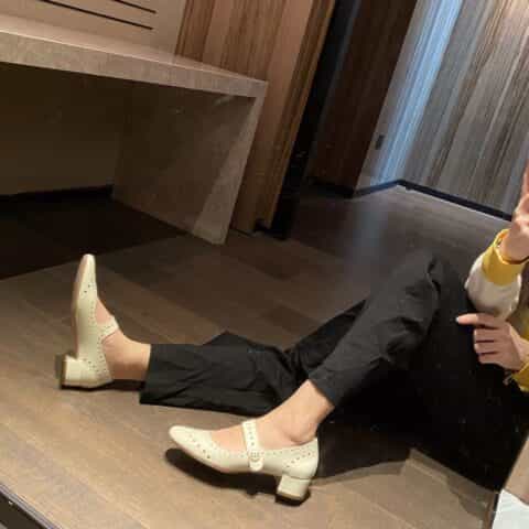 DIOR迪奥 小方头搭配3cm的粗跟玛丽珍娃娃鞋