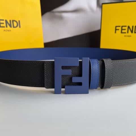 FENDI芬迪 FF徽标精湛工艺金属扣头层牛皮双面用腰带4.0cm