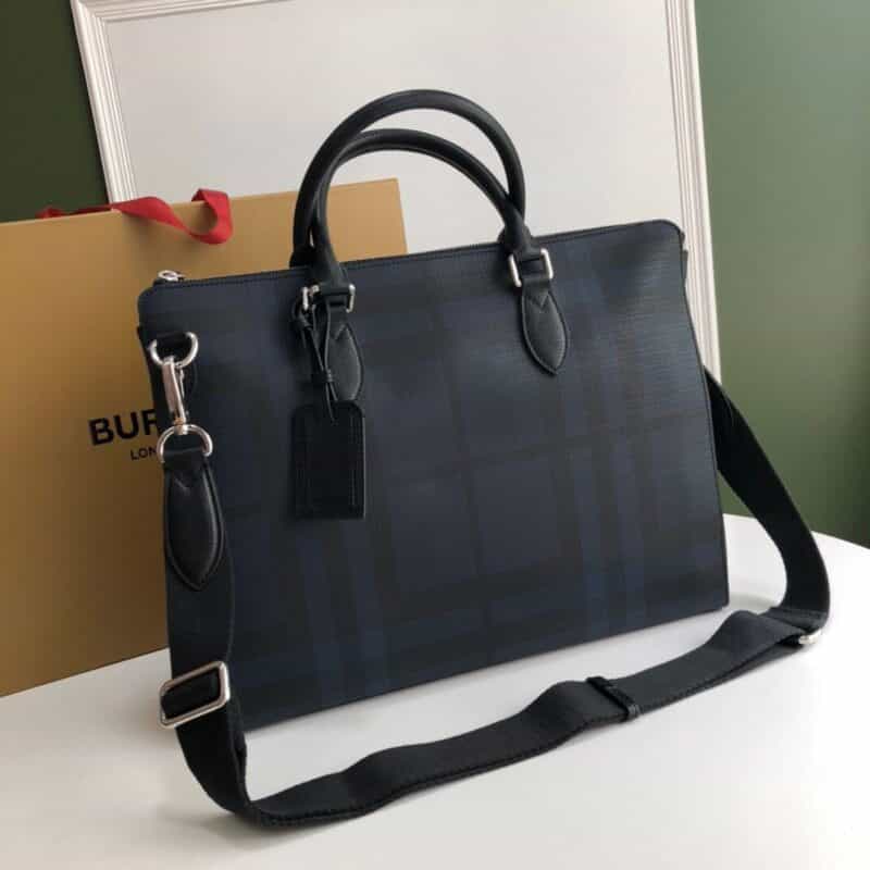 Burberry巴宝莉烟熏格纹男士公文包