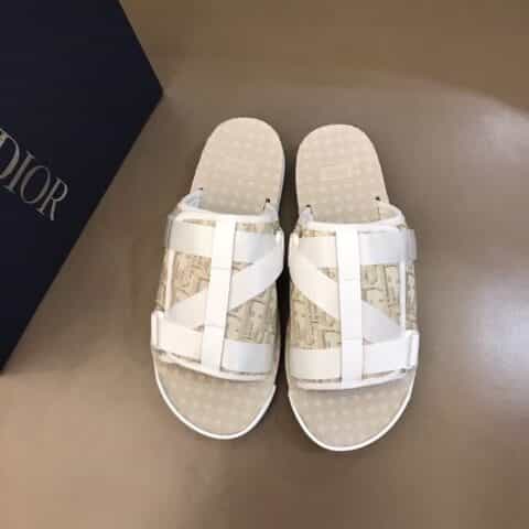 DIOR迪奥 采用经典米色和黑色 Di*r Oblique 提花Alpha 凉鞋