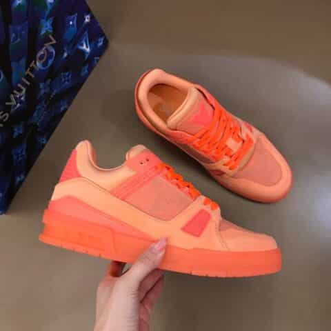 LV/路易威登 2021春夏新配色荧光 Monogram 丹宁布男士Trainer运动鞋