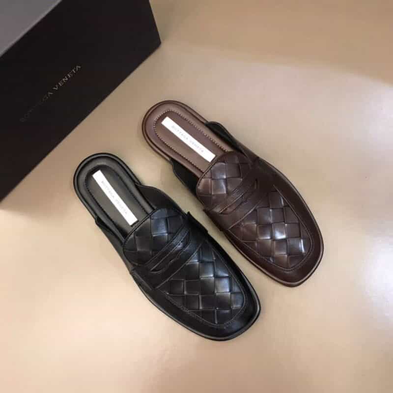 BV葆蝶家 头层牛皮内里B 家经典手工编织半拖便鞋