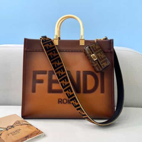 FENDI芬迪进口小牛皮Peekaboo-Tote手袋80009 80009L