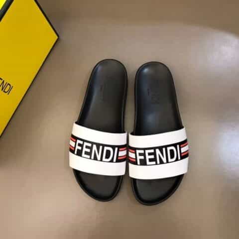 FENDI芬迪   3D打印牛皮经典男士拖鞋