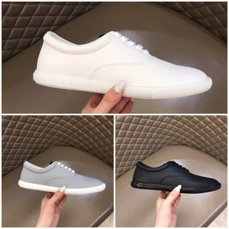 PRADA/普拉达 进口头层小牛皮材质新品男士小牛皮系带运动鞋