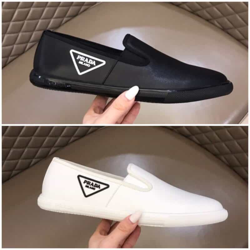 PRADA/普拉达 进口原版头层牛皮P家新品男士套脚乐福便鞋