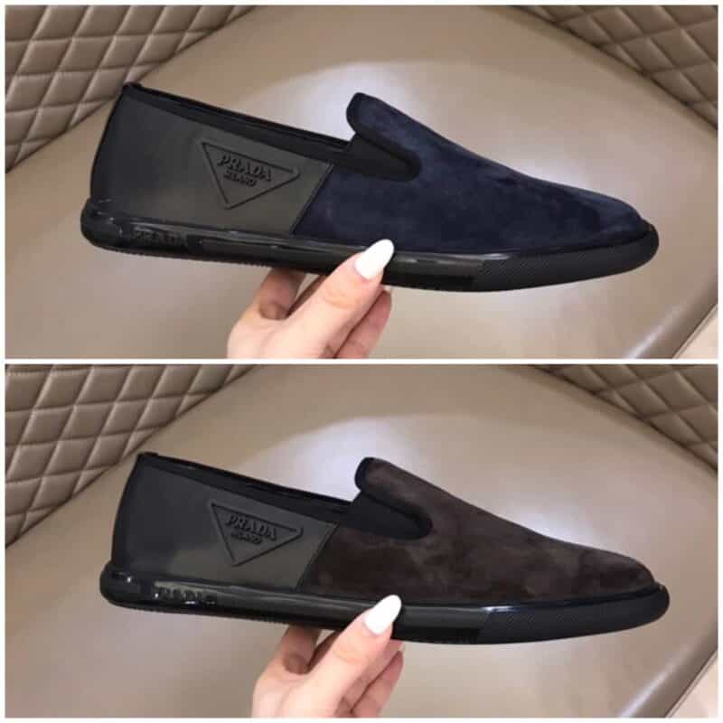 PRADA/普拉达 进口原版头层牛皮P家新品男士套脚乐福便鞋