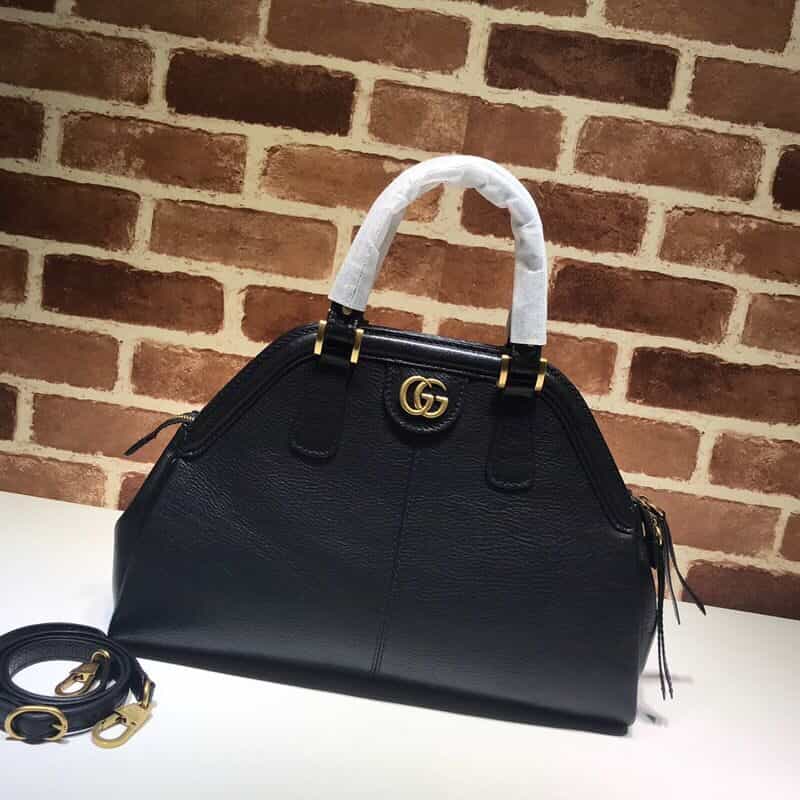 GUCCI古驰黑色皮革手提包516459