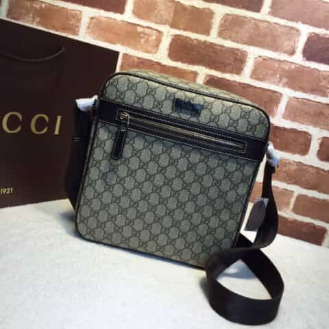 GUCCI古驰啡布双G单肩斜挎包201448