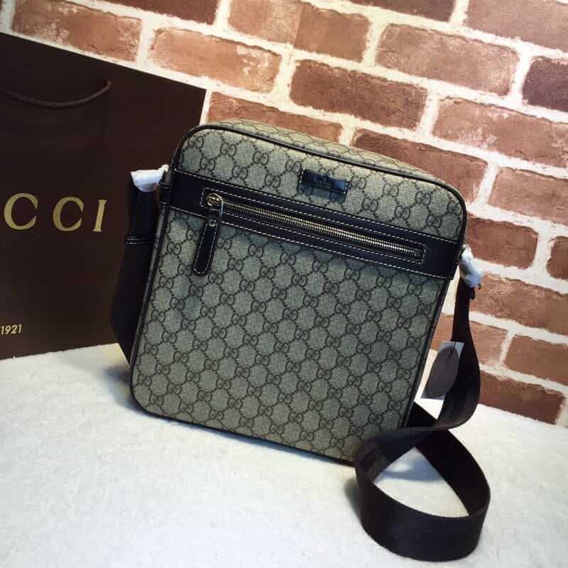 GUCCI古驰啡布双G单肩斜挎包201448