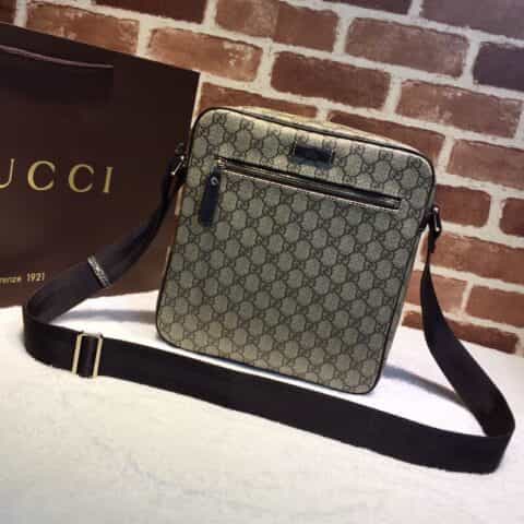 GUCCI古驰啡色双G单肩斜挎包201448