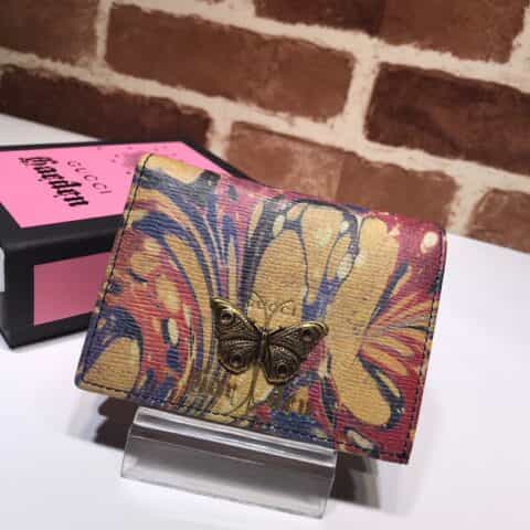 GUCCI古驰蓝色涂鸦女士短夹516929