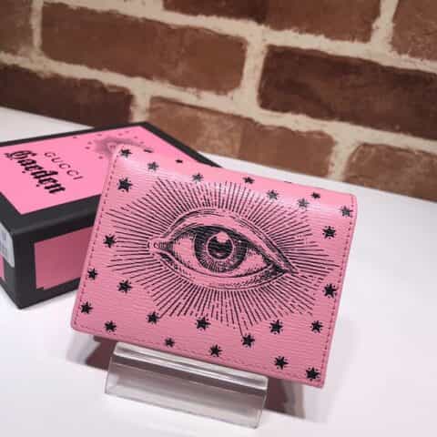 GUCCI古驰粉色眼睛女士短夹516949