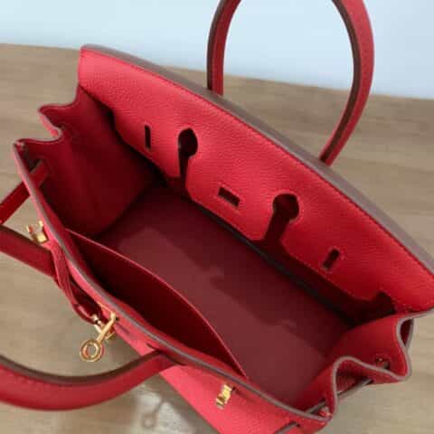 Hermès爱马仕 Birkin 25 togo中国红 金扣 全手工BK25
