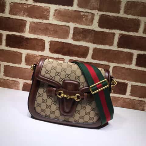 GUCCI古驰Lady Web帆布GG面料肩背包复古帆布翻盖包383848