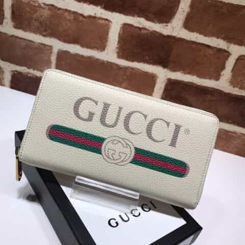 GUCCI古驰 Zippy 字母印花拉链钱包 496317