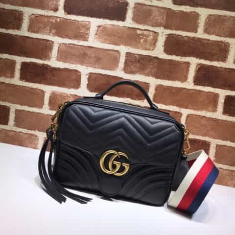GUCCI古驰GG Marmont系列绗缝肩背包498100