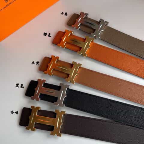 Hermès 爱马仕—Fareest皮带扣&手掌纹牛皮腰带38厘米