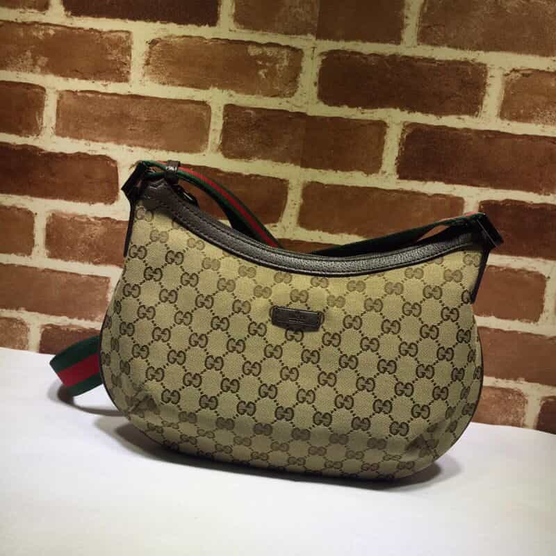 GUCCI古驰双G帆布单肩斜挎饺子包181092