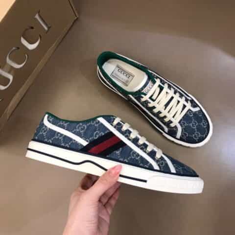 gucci古驰 G家 Tennis 1977系列,情侣GG运动帆布鞋