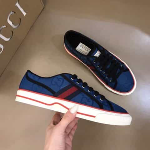 gucci古驰 G家 Tennis 1977系列,情侣GG运动帆布鞋