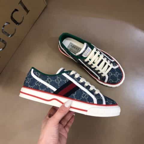 gucci古驰 G家 Tennis 1977系列,情侣GG运动帆布鞋