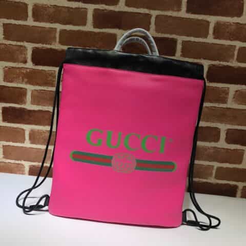 GUCCI古驰柔软皮革抽绳背包494053