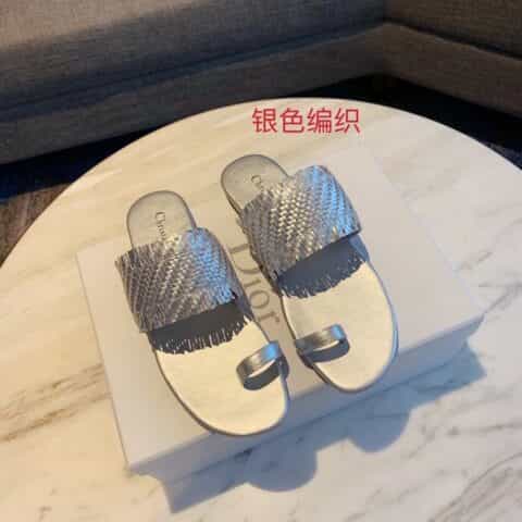 DIOR迪奥   进口镶五角星真皮大底经典拖鞋系列