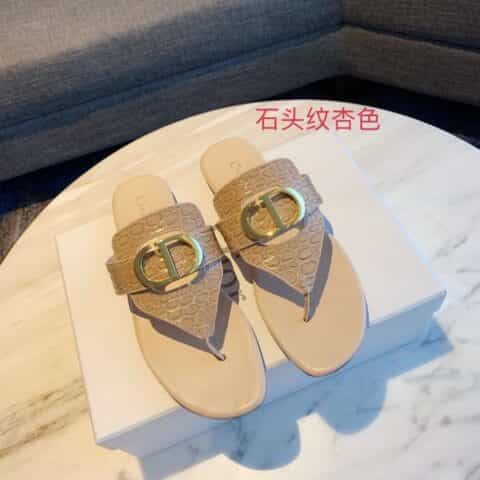 DIOR迪奥  进口镶五角星真皮大底经典拖鞋系列
