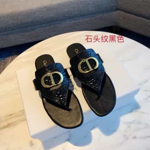 DIOR迪奥  进口镶五角星真皮大底经典拖鞋系列