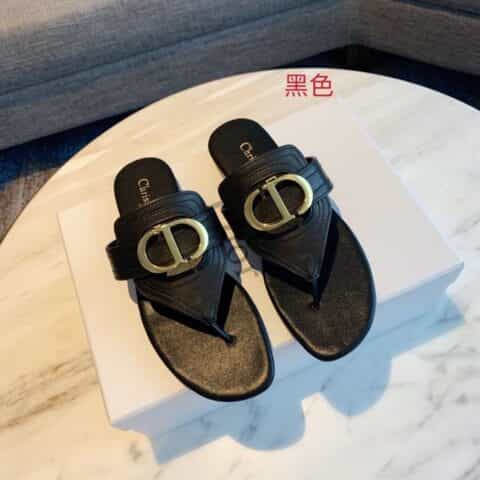 DIOR迪奥 进口镶五角星真皮大底经典拖鞋系列