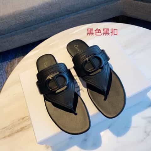 DIOR迪奥 进口镶五角星真皮大底经典拖鞋系列