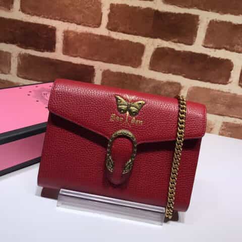 GUCCI古驰饰蝴蝶皮革女士单肩斜挎包516920