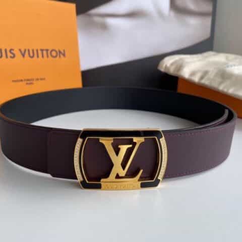 LV/路易威登 精钢字母方形树脂工艺镶嵌钻金属扣4.0cm腰带