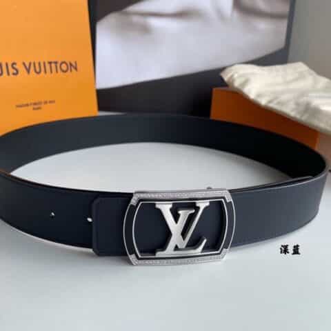 LV/路易威登 精钢字母方形树脂工艺镶嵌钻金属扣4.0cm腰带
