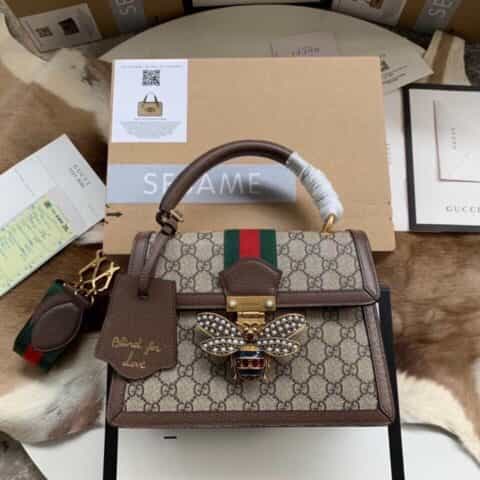 Gucci 蜜蜂珍珠单肩斜挎手提包 476541