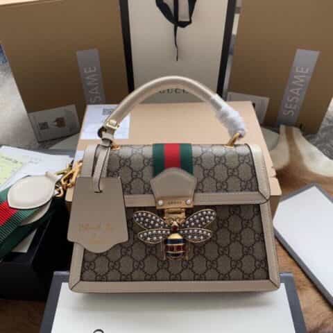 Gucci 蜜蜂珍珠单肩斜挎手提包 476541