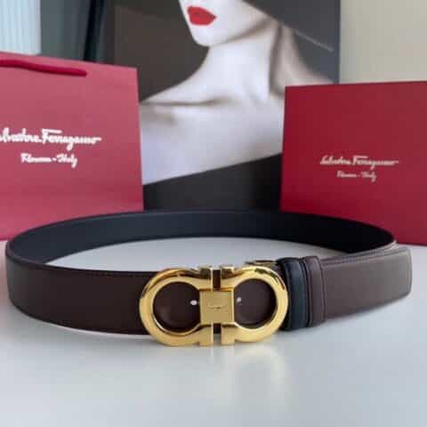 Ferragamo 菲拉格慕   进口牛皮双面腰带3.5cm