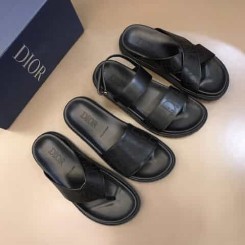 DIOR迪奥   内衬头层小牛皮高端男士拖鞋
