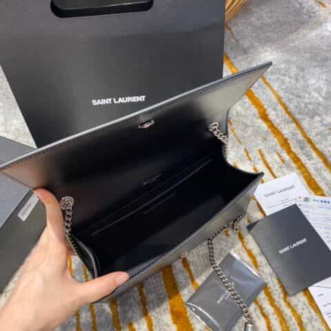 Saint laurent Ysl Kate 24cm 链条包 354021黑色银扣