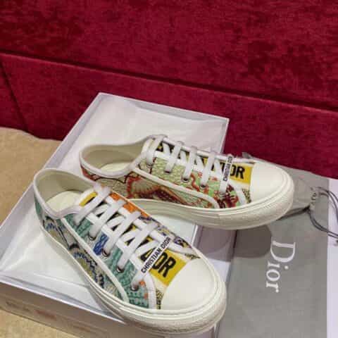 DIOR迪奥 21春夏新品原厂刺绣女士平板鞋