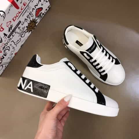 D&G杜嘉班纳 进口原版小牛皮拼接科技布面精品男士休闲运动鞋