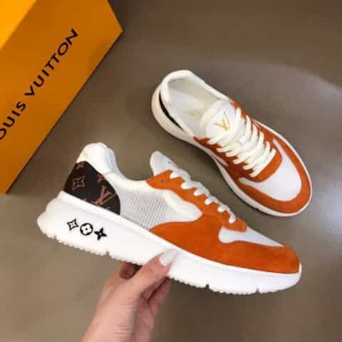 LV/路易威登 牛皮拼接透气网面新品男士高端休闲运动鞋