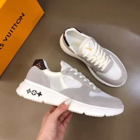 LV/路易威登 牛皮拼接透气网面新品男士高端休闲运动鞋